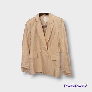 Women’s H&M Light Pink Blazer Jacket Collared Long Sleeve Size XXS